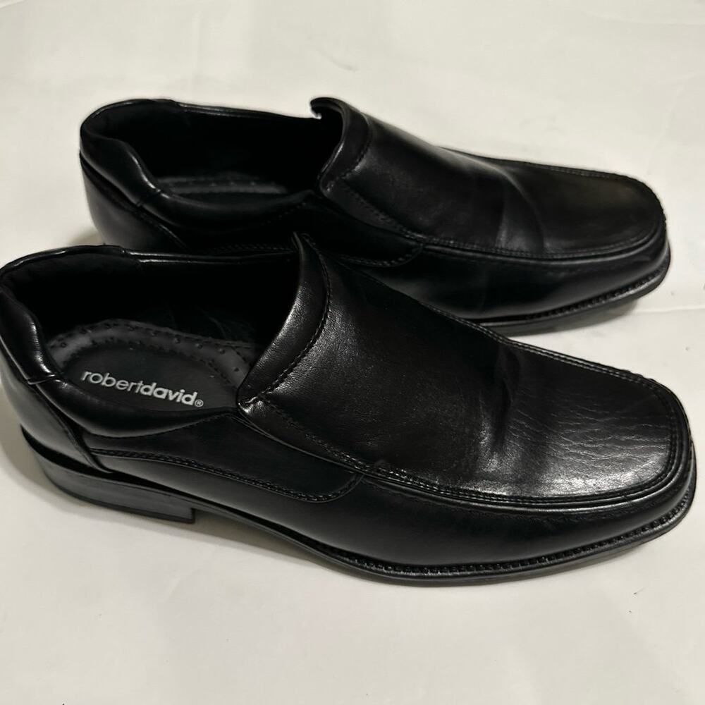 Robert David Black Slip On Dress Shoes Mens Size 6W